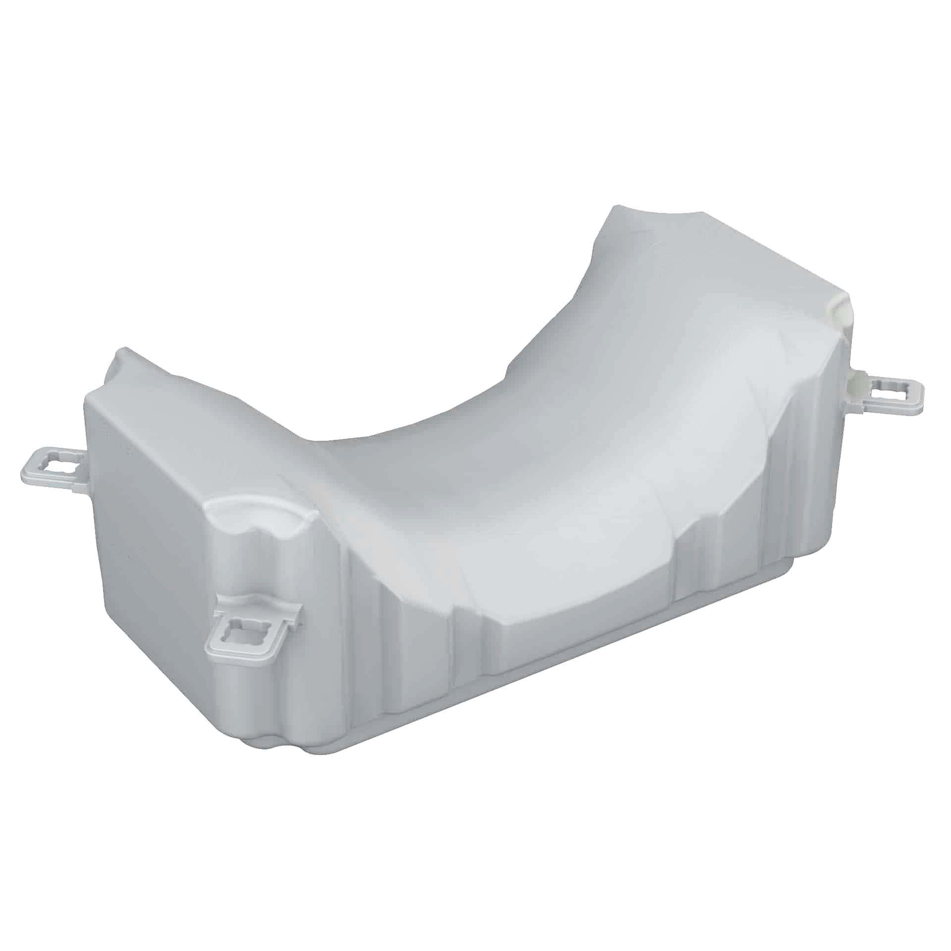 White moulded plastic housing with mounting tabs